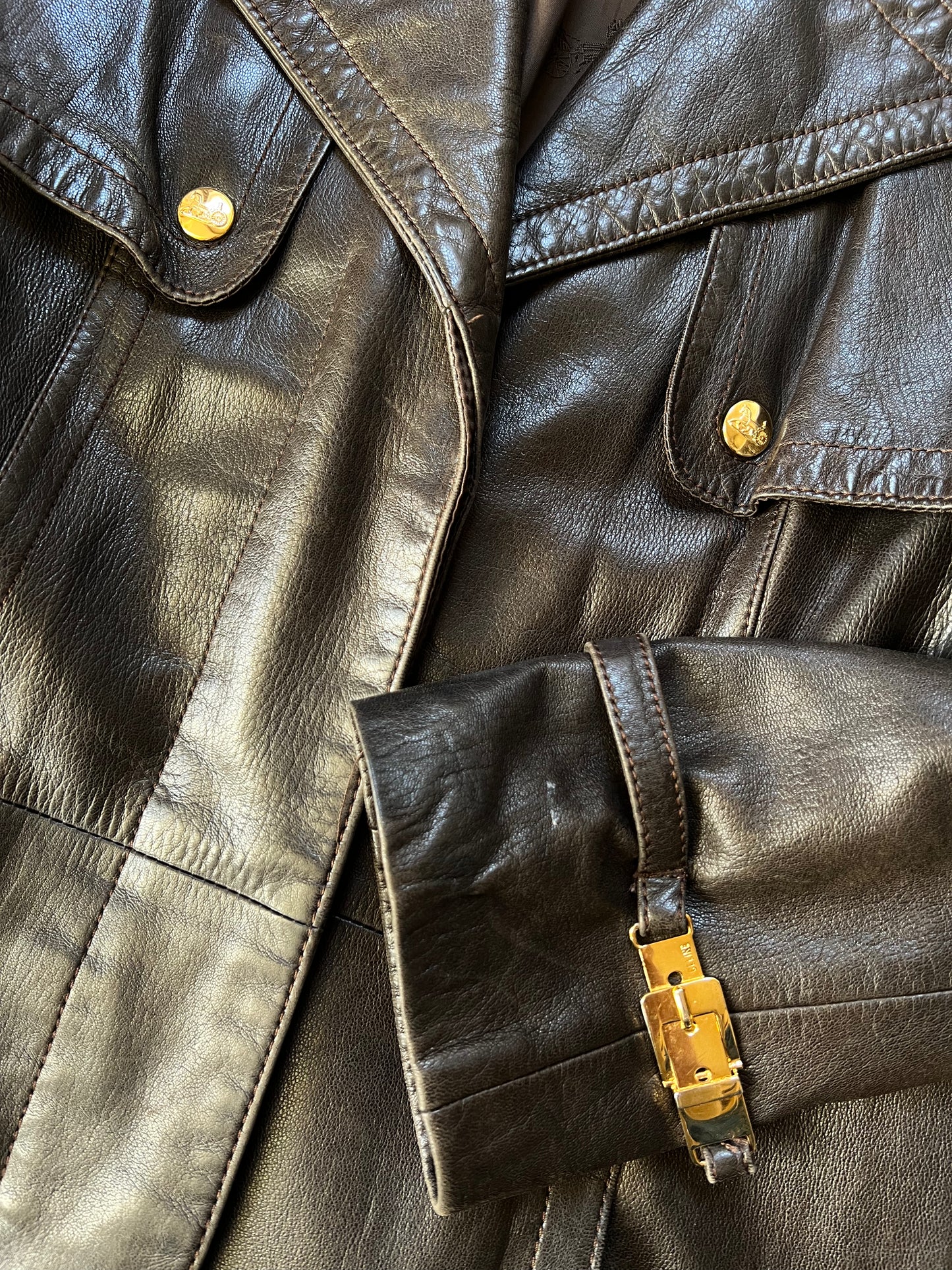 Celine Brown Leather Trench