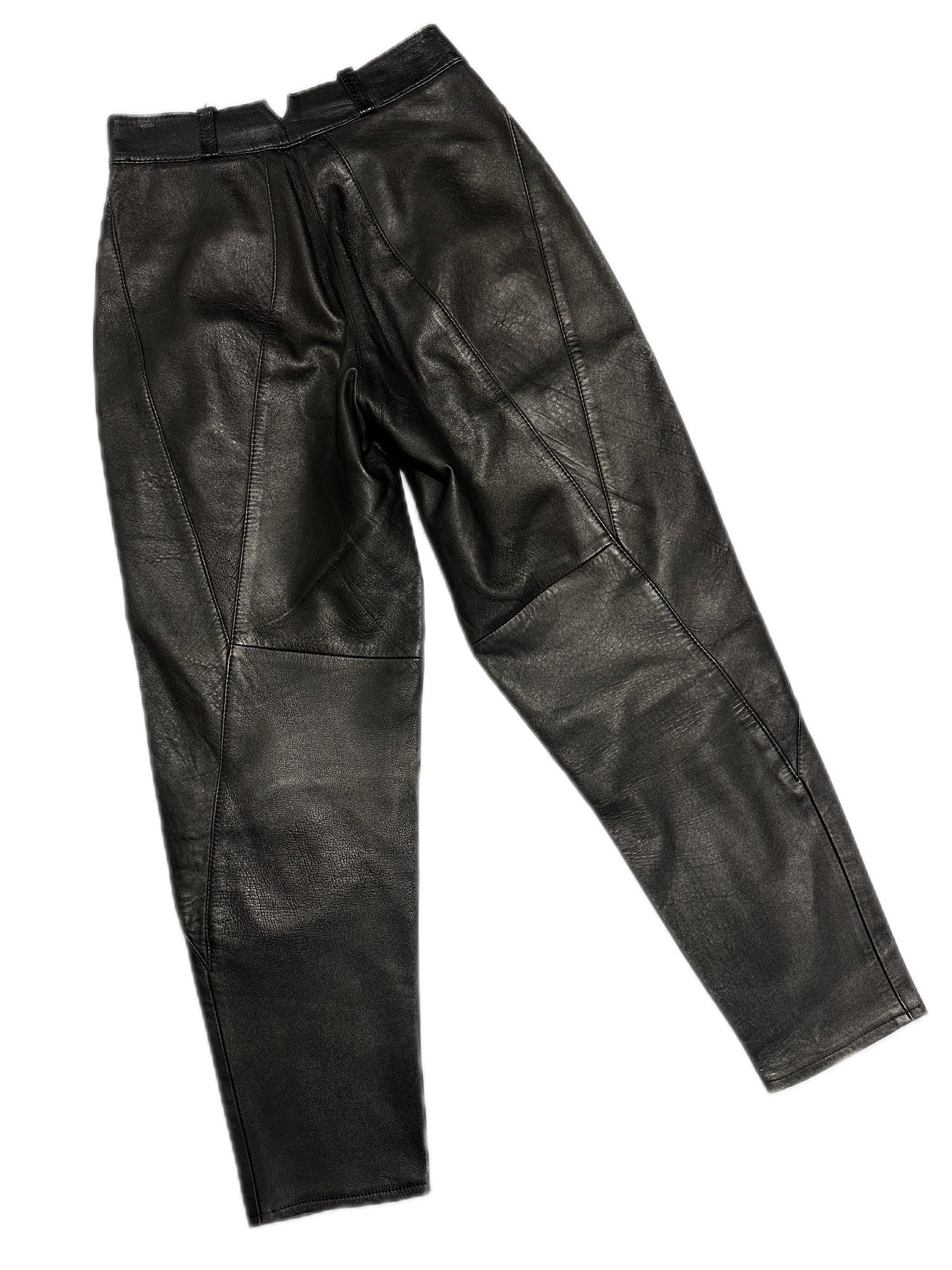 Pantalon en Cuir à Passants