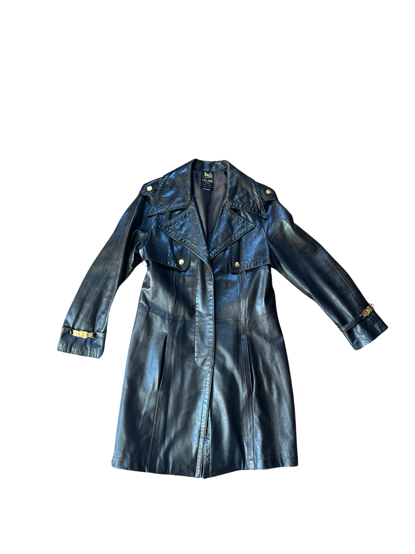 Celine Brown Leather Trench