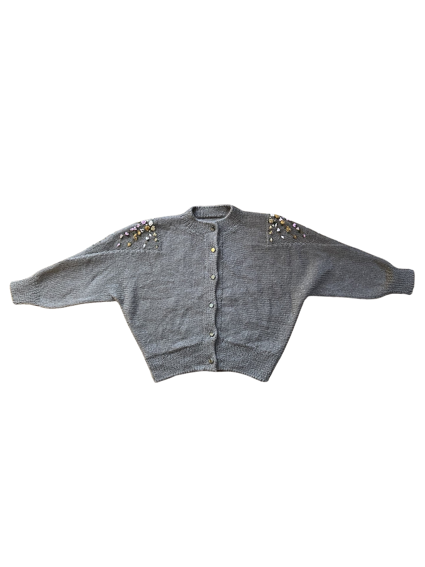 Embroidered Brown Cardigan