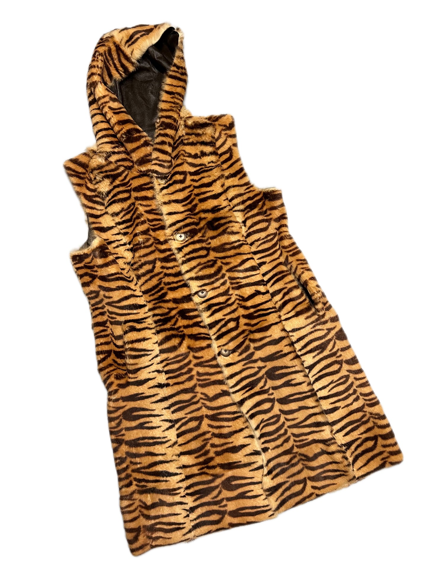 Veste en Fourrure Zébrée Réversible