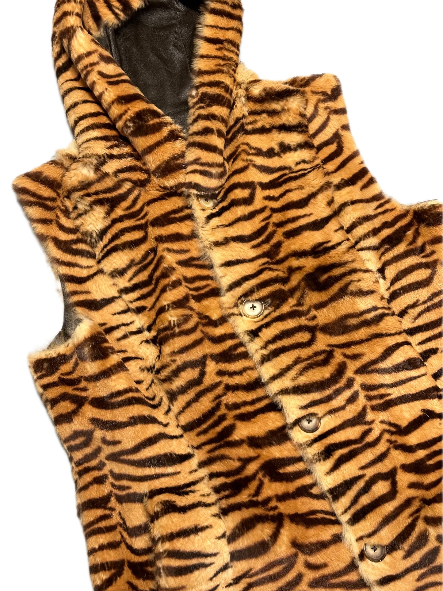 Veste en Fourrure Zébrée Réversible