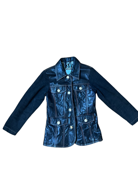 Moschino Leather & Denim Jacket