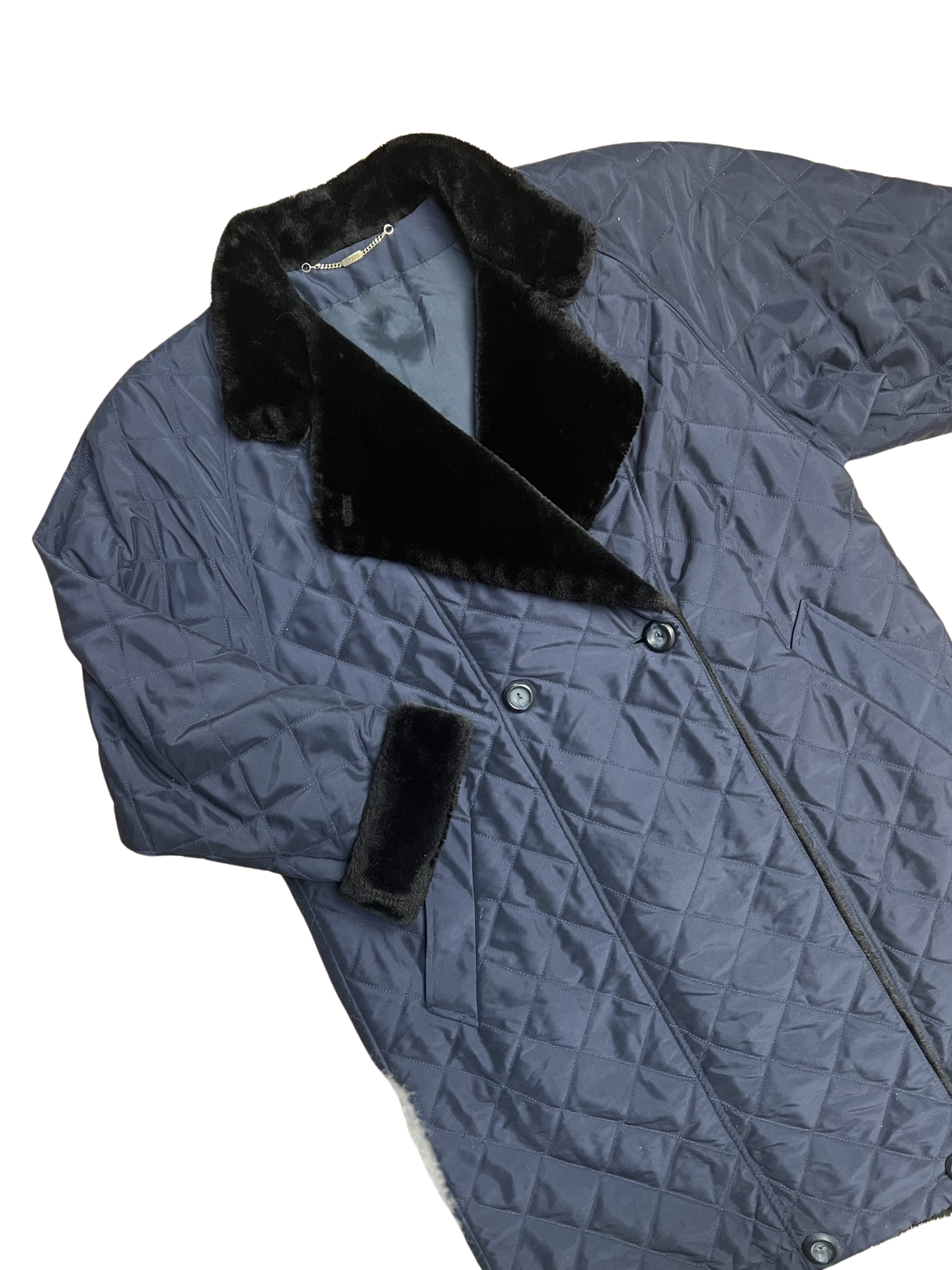 Navy Quilted Coat